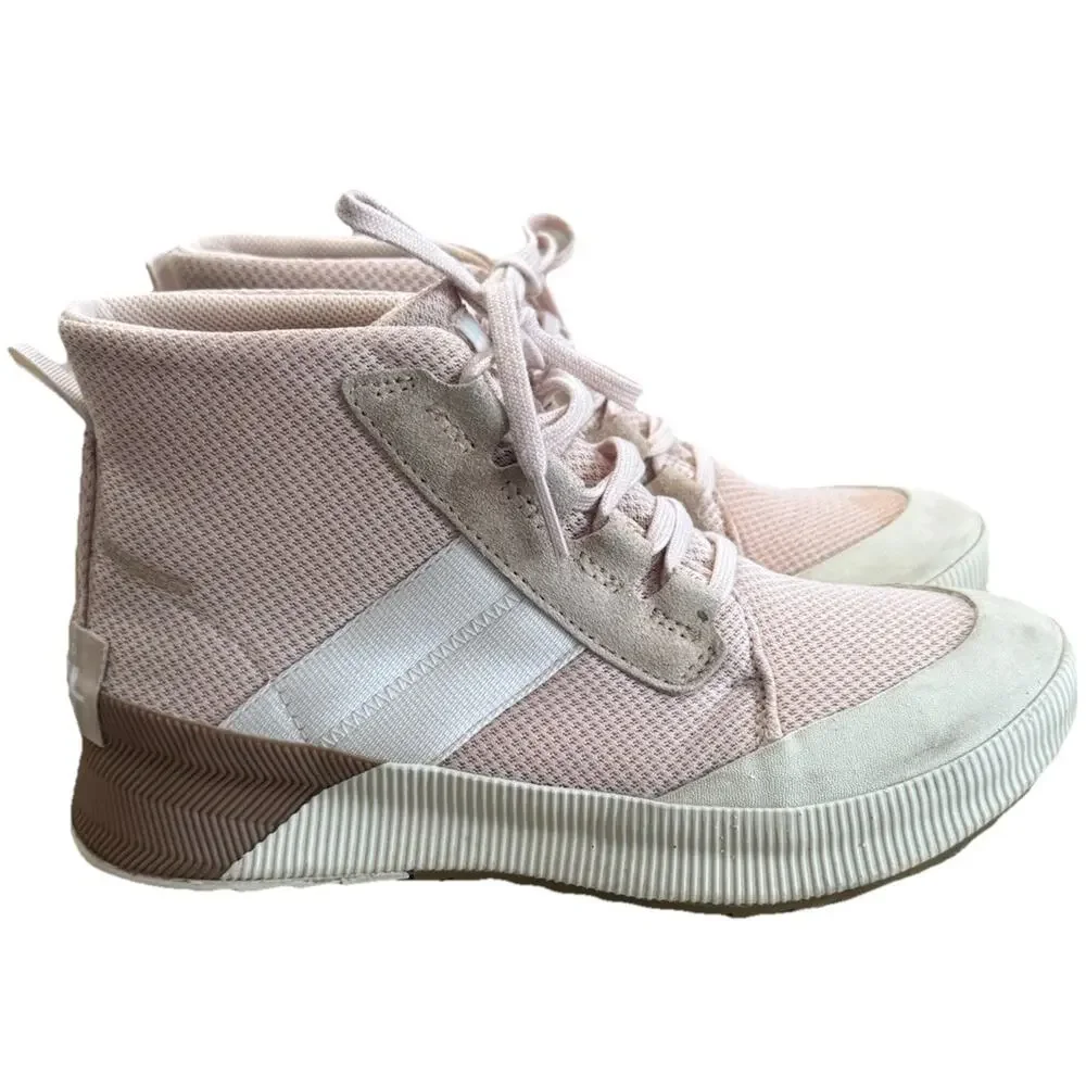 Sorel Out N About III Mid Sneakers NL4861-260 Pink White boots Womens Size 8.5
